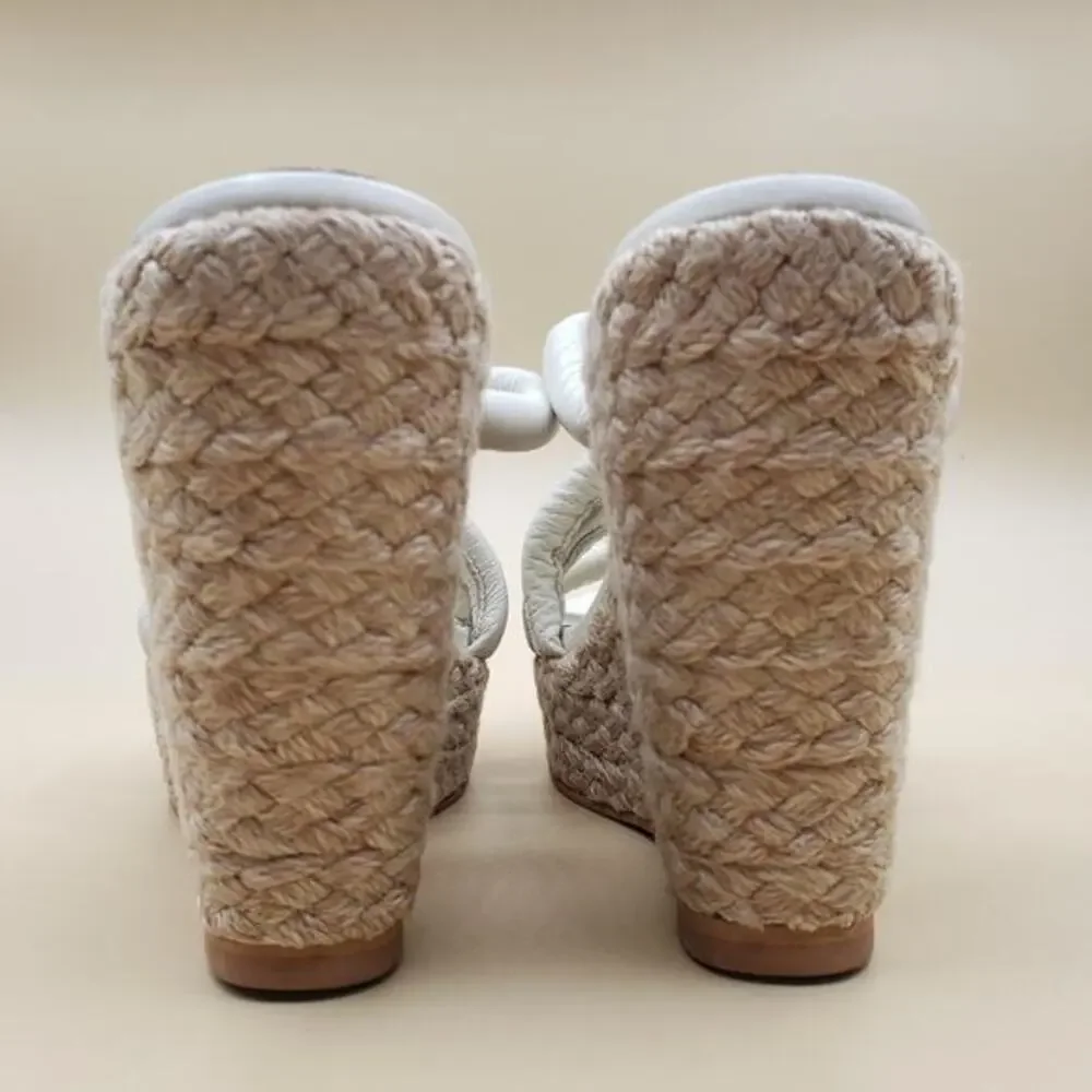 Kaanas x REVOLVE Daniela Wedge Sandals in Ivory Size 8 Summer Dress Shoes‎